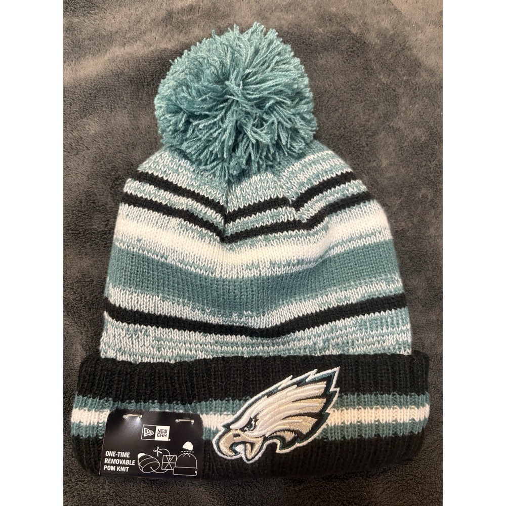 New Era Philadelphia Eagles NFL Sideline Pom Knit Beanie Hat - Brand New W Tags